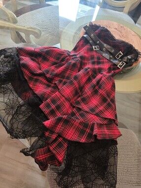 Spiderweb Romance Plaid Dress